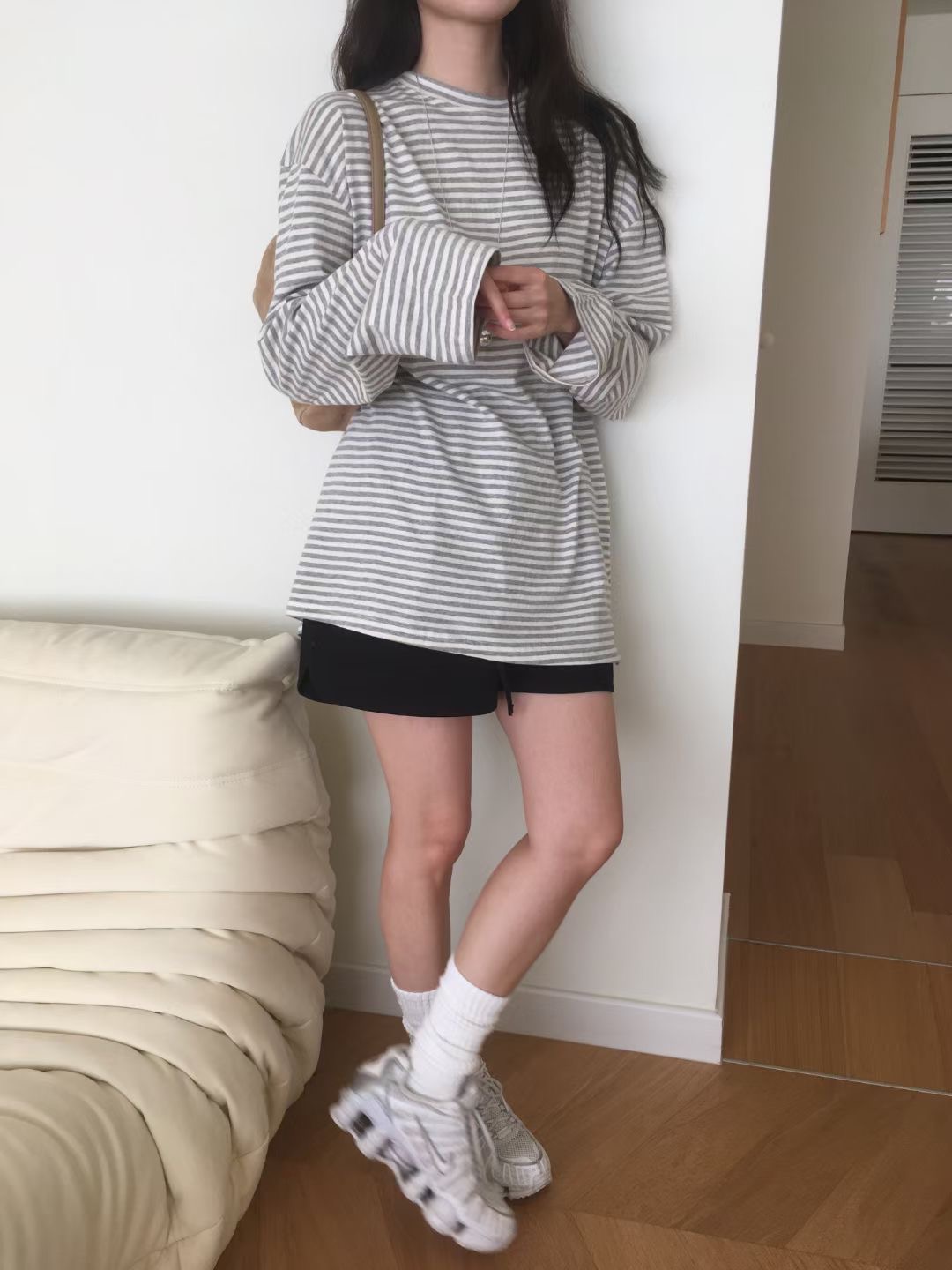 WEARME東大門㊣實拍女裝新品熱賣職業休閑時尚長袖T恤不含腰包WEARME長袖T恤圖色3