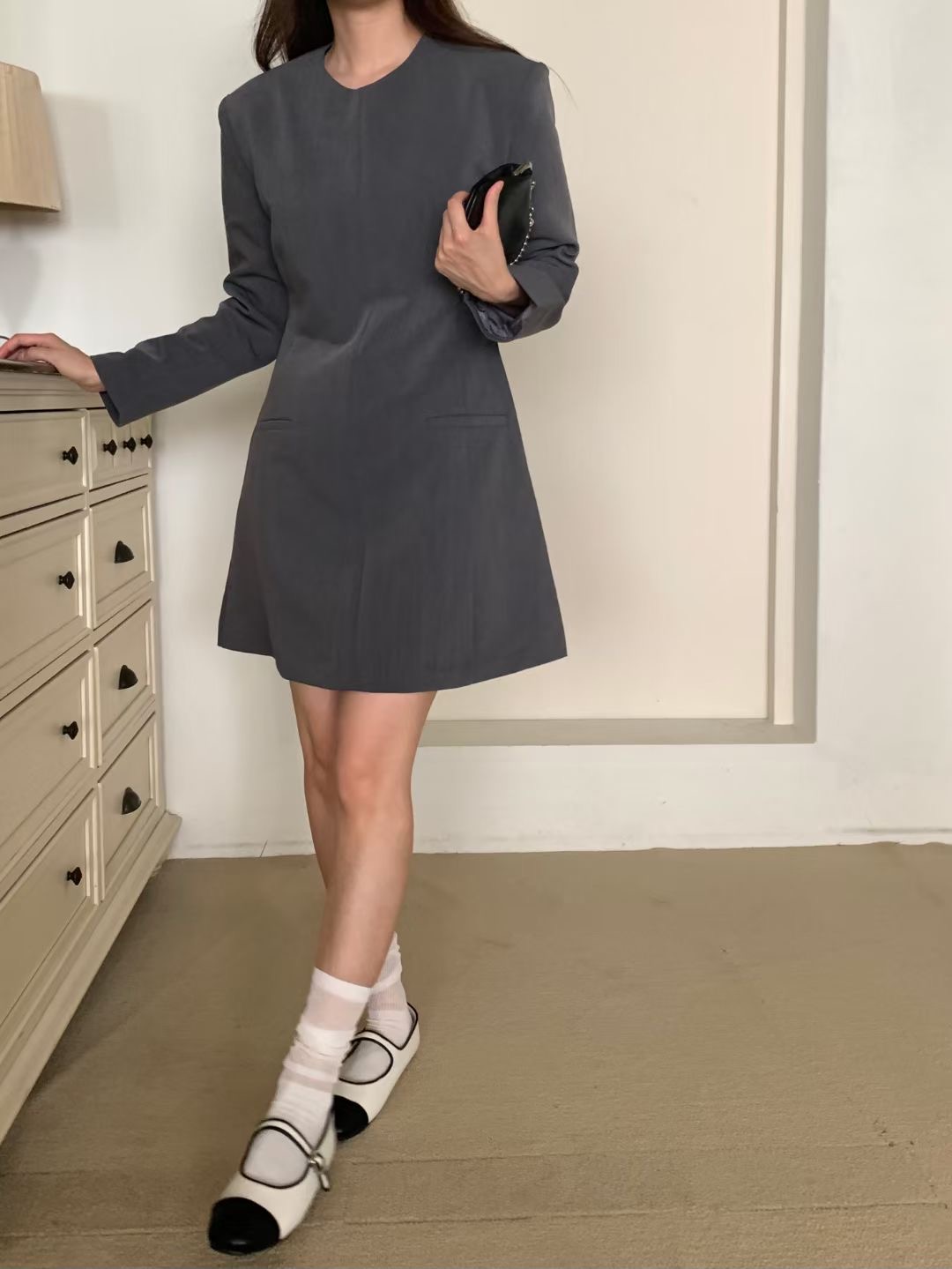 WEARME韓國代購㊣女士新款人氣推薦時尚25秋冬休閑職業連衣裙WEARME連衣裙圖色2