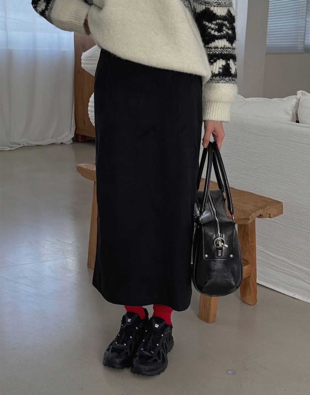 WEARME東大門㊣實拍女士新品25秋冬人氣休閑推薦時尚熱賣長裙WEARME長裙圖色1