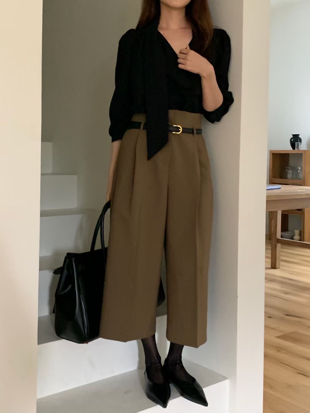 WEARME韓國直郵㊣女裝新款熱賣休閑25秋冬職業休閑褲不含腰帶WEARME休閑褲圖色3