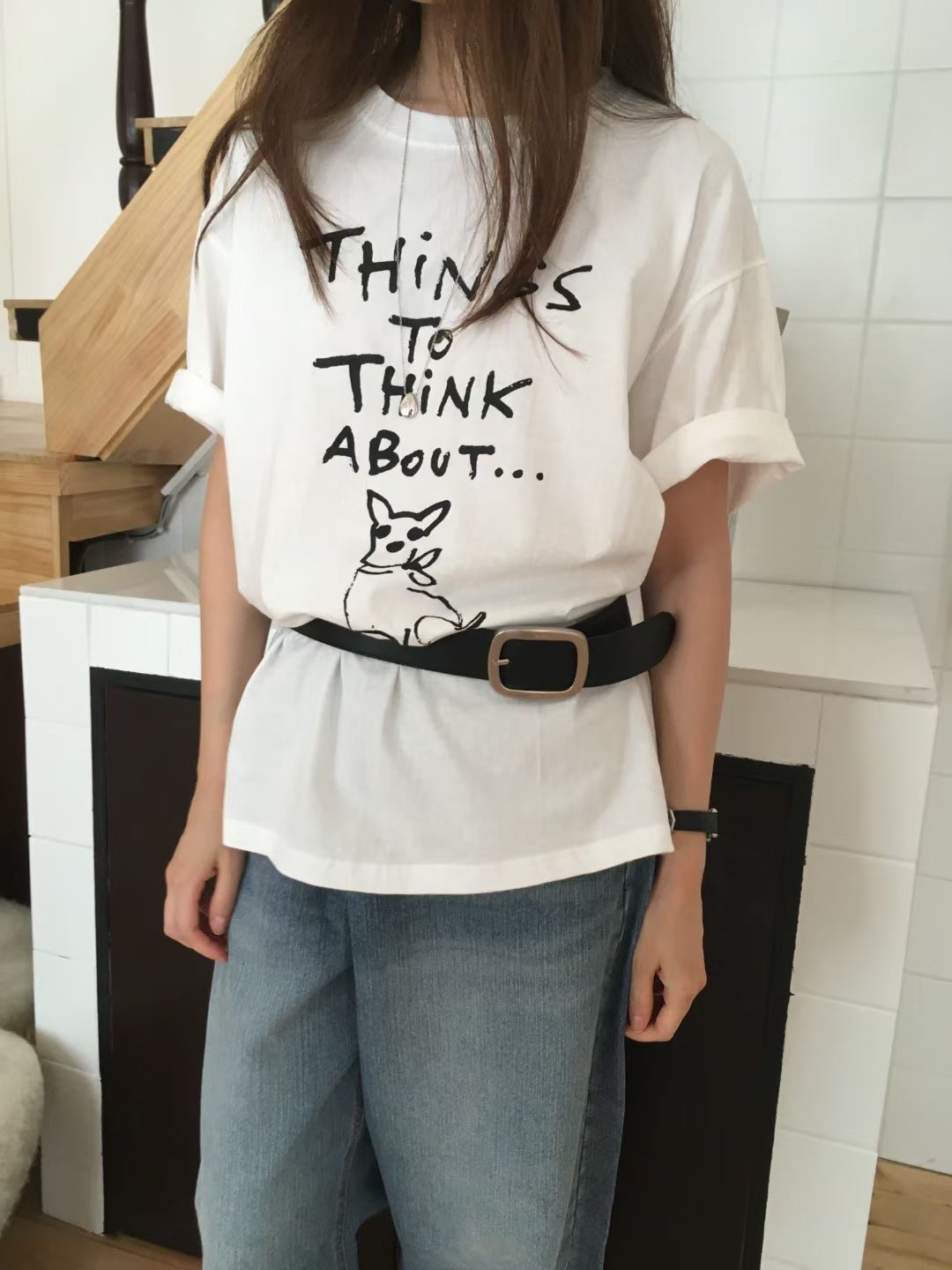 WEARME東大門㊣直郵女士新品熱賣25秋冬真品推薦T恤不含腰帶WEARMET恤圖色2