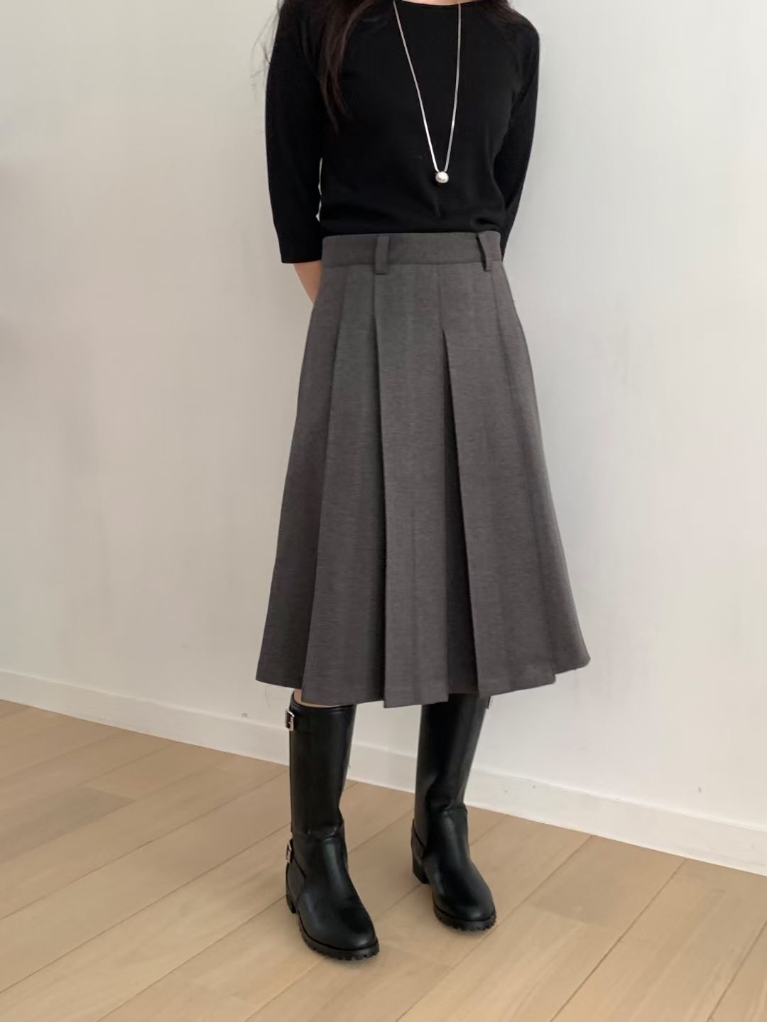 WEARME韓國代購㊣女士新品時尚休閑職業人氣25秋冬熱賣長裙WEARME長裙圖色1