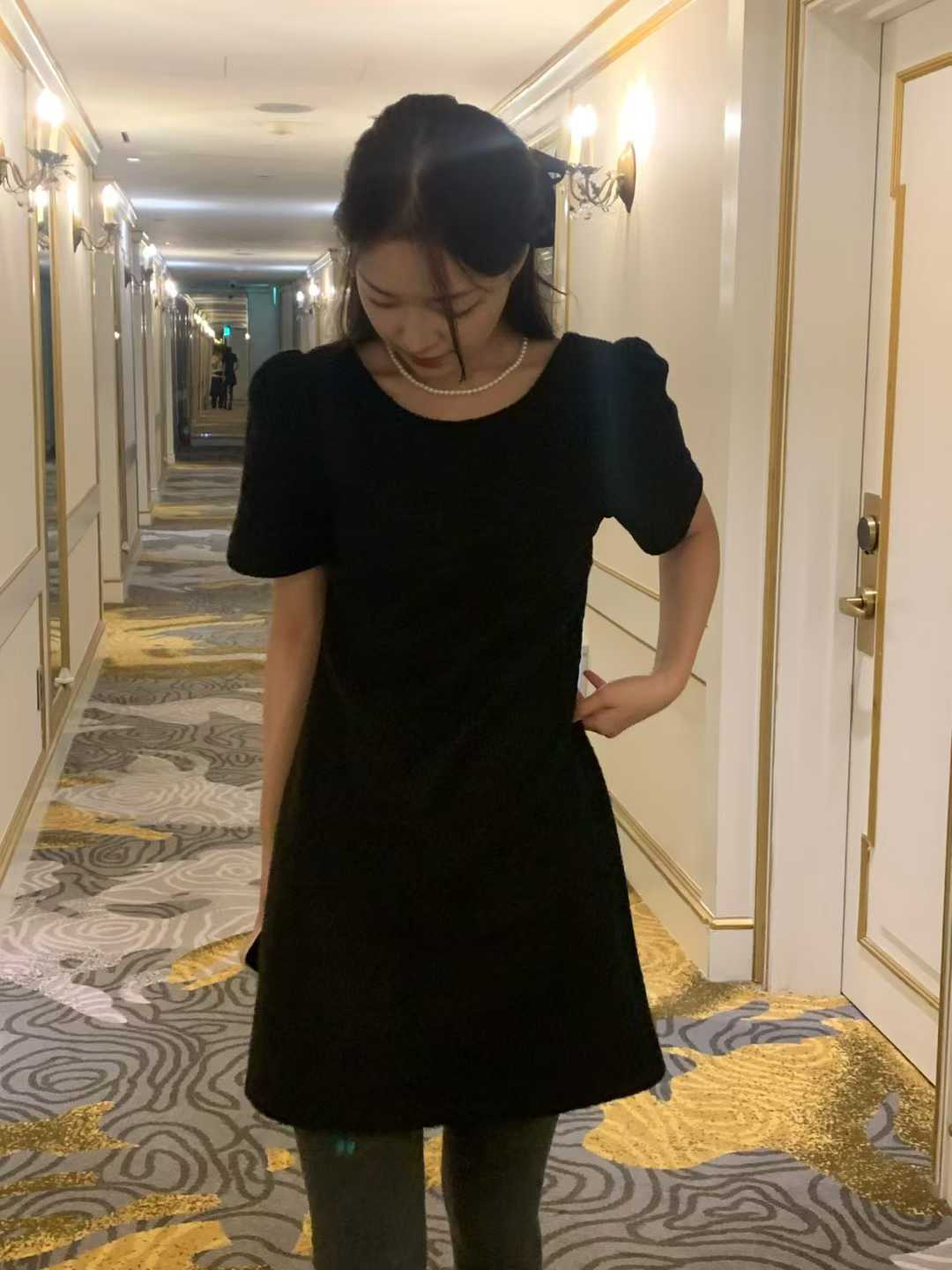 ALL OVER東大門㊣代購女士新品時尚25秋冬人氣休閑連衣裙柔軟ALL OVER連衣裙