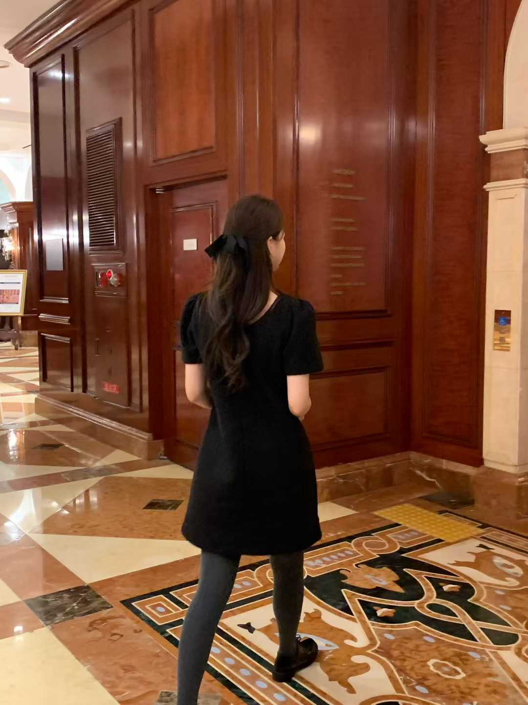 ALL OVER東大門㊣代購女士新品時尚25秋冬人氣休閑連衣裙柔軟ALL OVER連衣裙