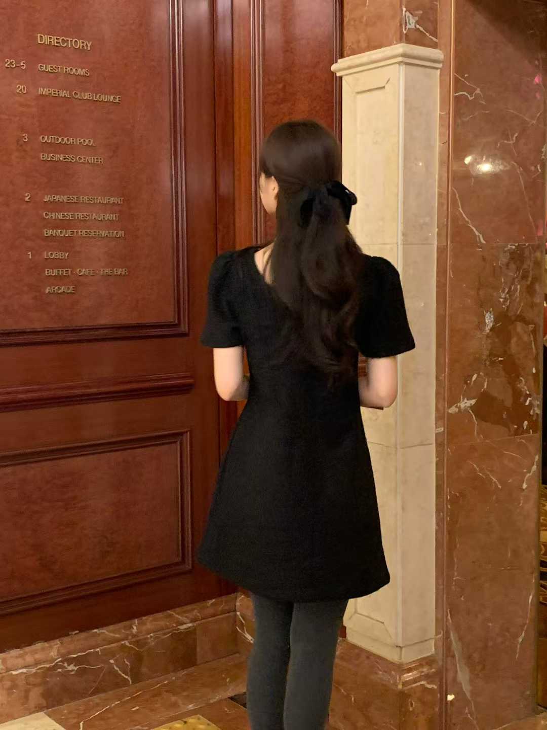 ALL OVER東大門㊣代購女士新品時尚25秋冬人氣休閑連衣裙柔軟ALL OVER連衣裙