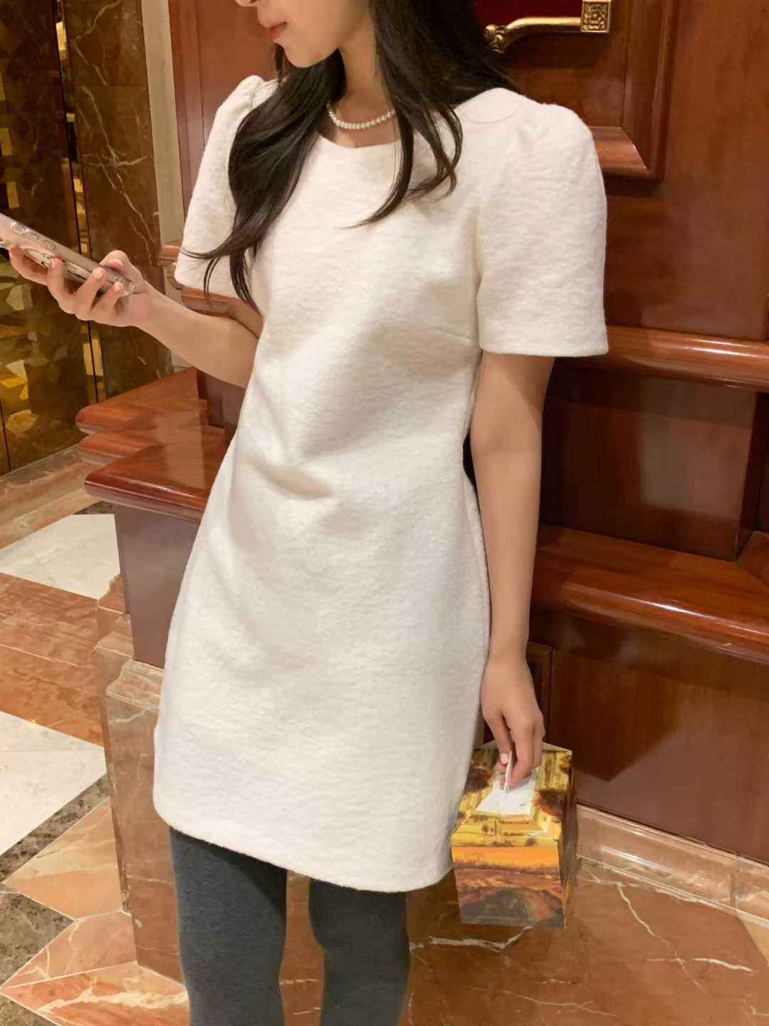 ALL OVER東大門㊣代購女士新品時尚25秋冬人氣休閑連衣裙柔軟ALL OVER連衣裙