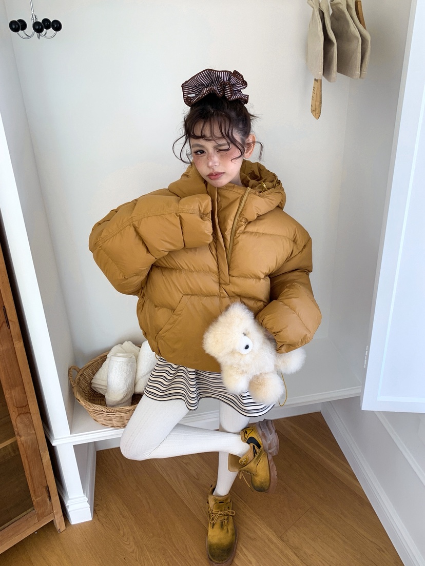 OURWAVE/OUR ROOM韓國代購㊣女士新款真品推薦短款羽絨服絨Our Wave/Our Room短款羽絨服