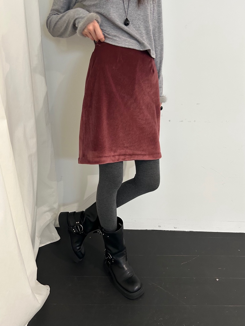 ME MO東大門㊣代購女士新款休閑職業人氣半身裙中短裙天鵝絨ME MO半身裙/中短裙