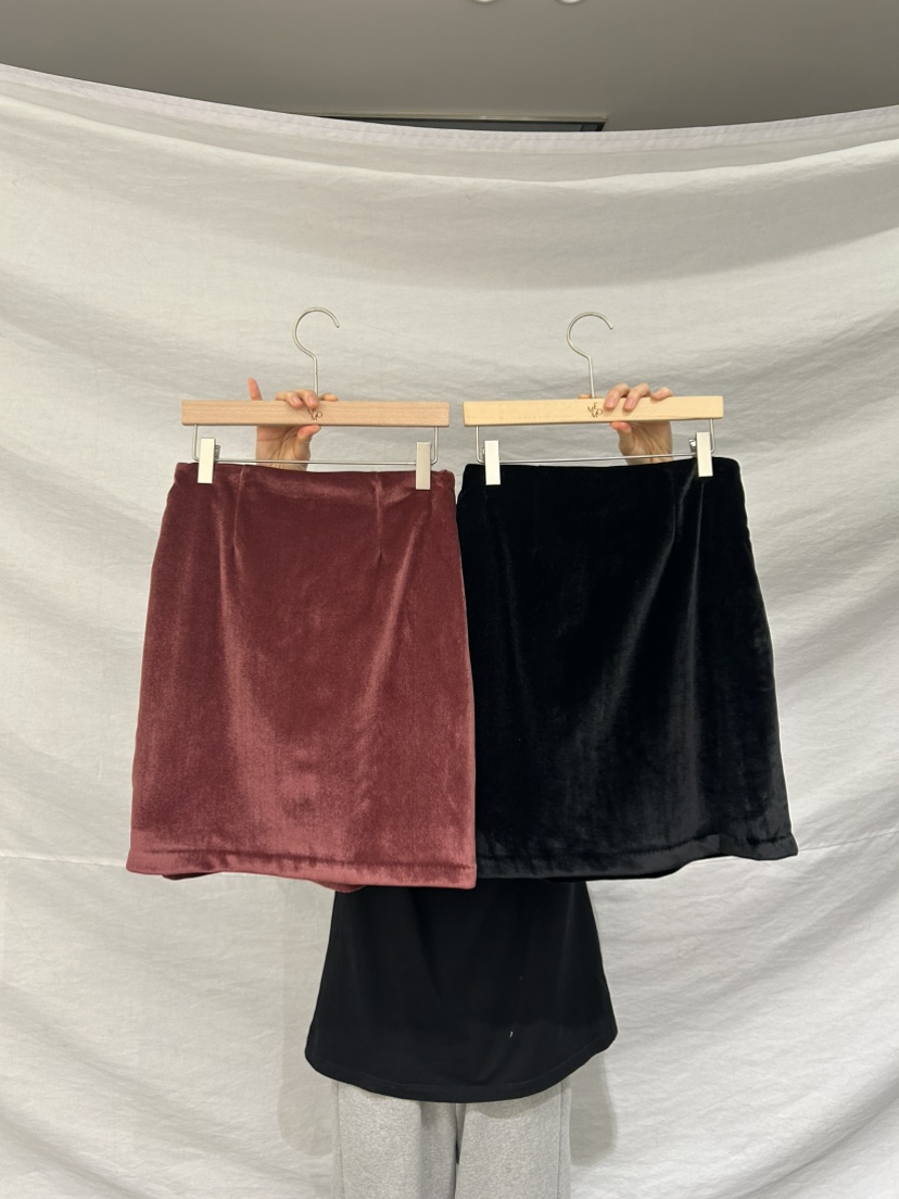 ME MO東大門㊣代購女士新款休閑職業人氣半身裙中短裙天鵝絨ME MO半身裙/中短裙