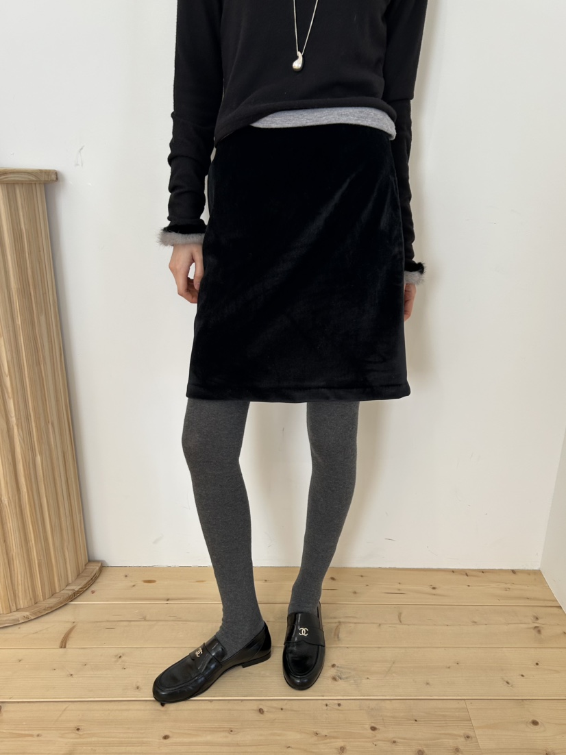 ME MO東大門㊣代購女士新款休閑職業人氣半身裙中短裙天鵝絨ME MO半身裙/中短裙圖色1