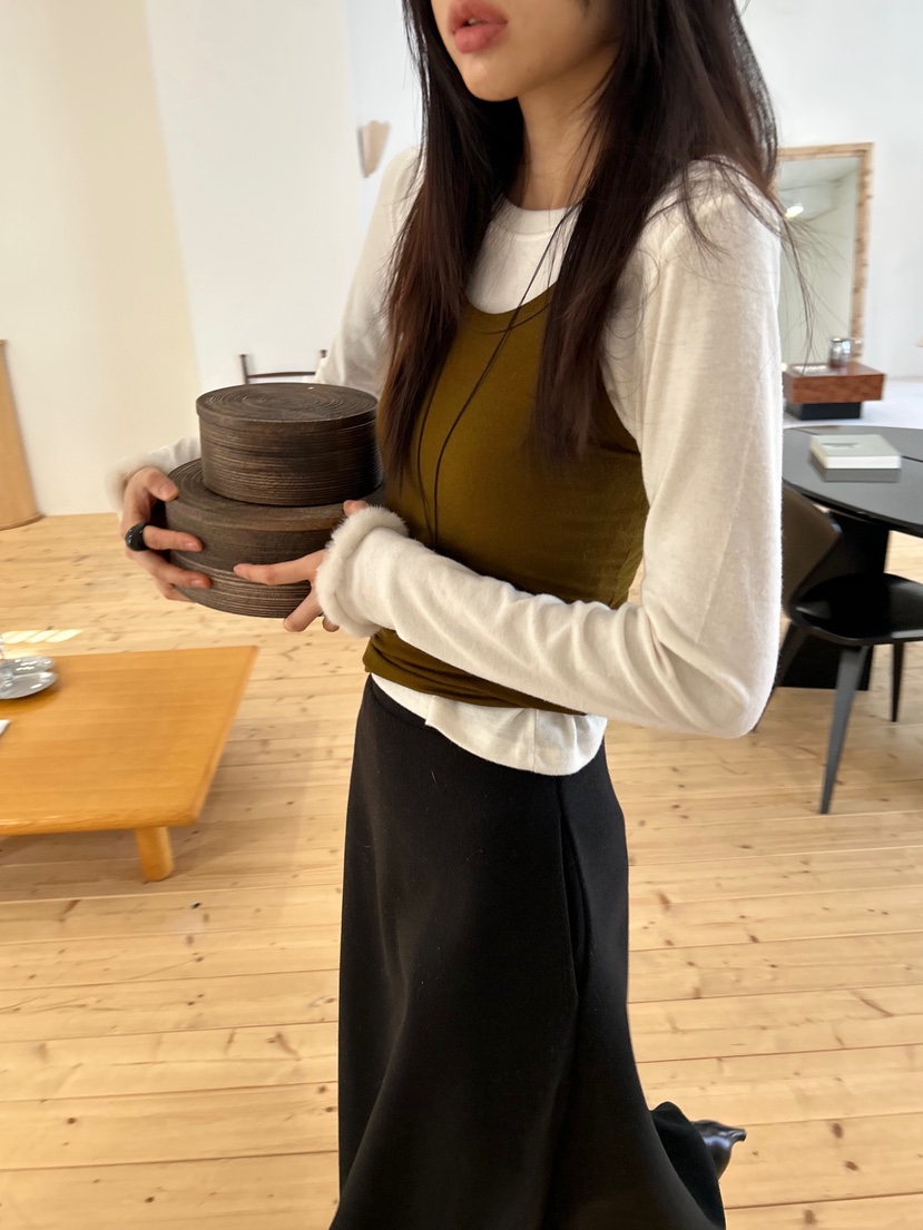 ME MO東大門㊣直郵女士新品人氣真品25秋冬推薦長袖T恤貂皮ME MO長袖T恤