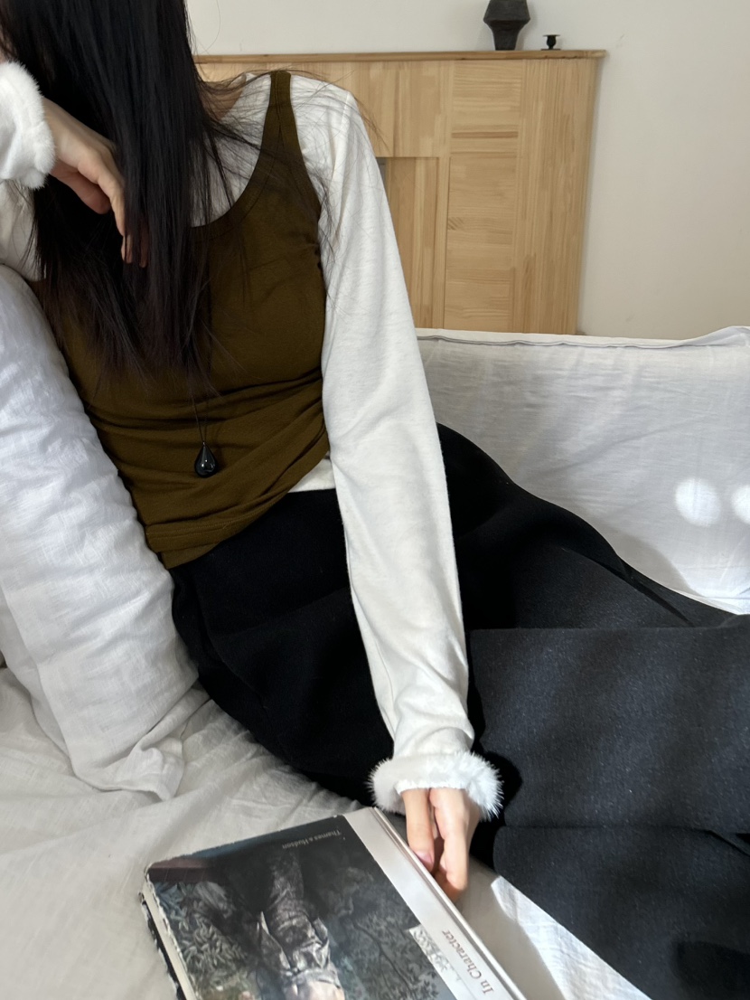 ME MO東大門㊣直郵女士新品人氣真品25秋冬推薦長袖T恤貂皮ME MO長袖T恤