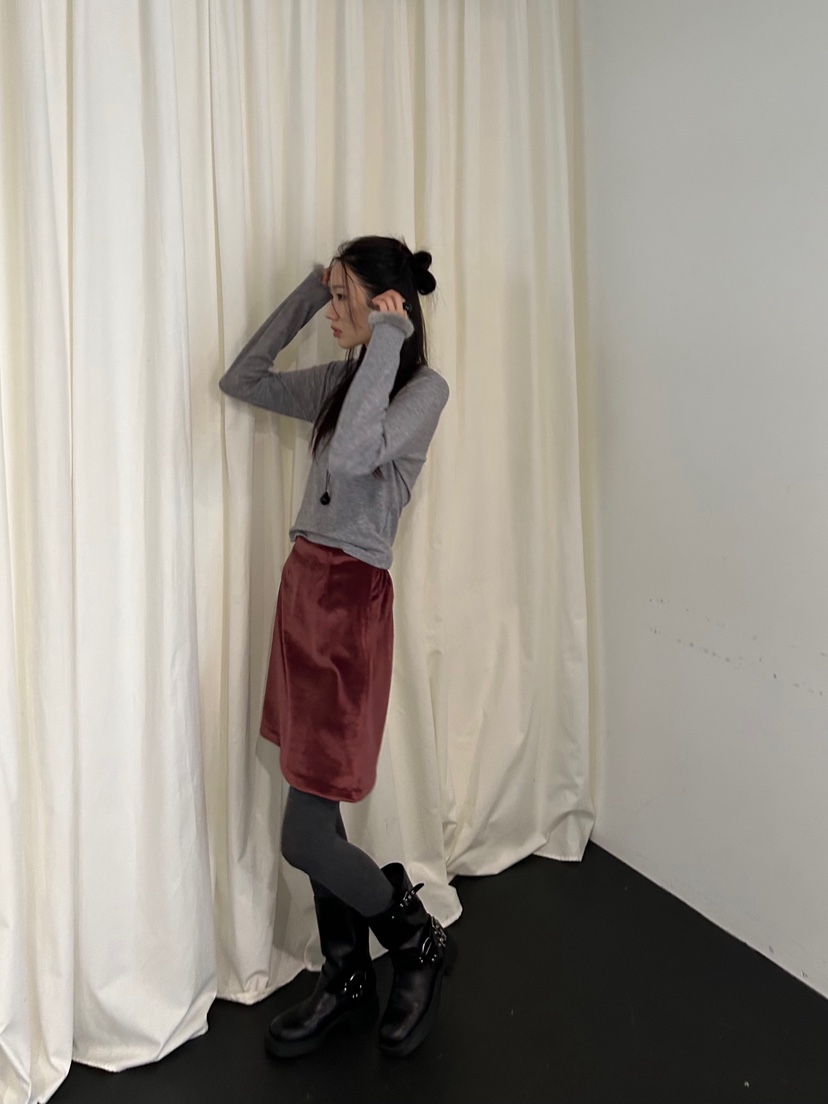 ME MO東大門㊣直郵女士新品人氣真品25秋冬推薦長袖T恤貂皮ME MO長袖T恤