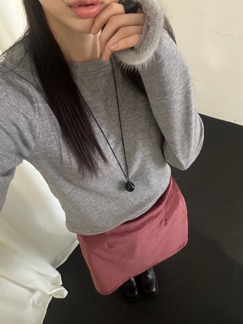 ME MO東大門㊣直郵女士新品人氣真品25秋冬推薦長袖T恤貂皮ME MO長袖T恤