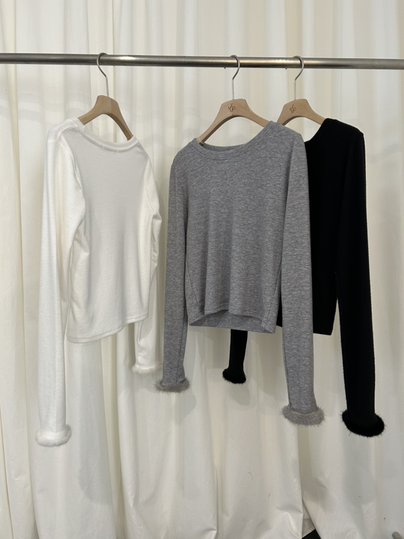 ME MO東大門㊣直郵女士新品人氣真品25秋冬推薦長袖T恤貂皮ME MO長袖T恤