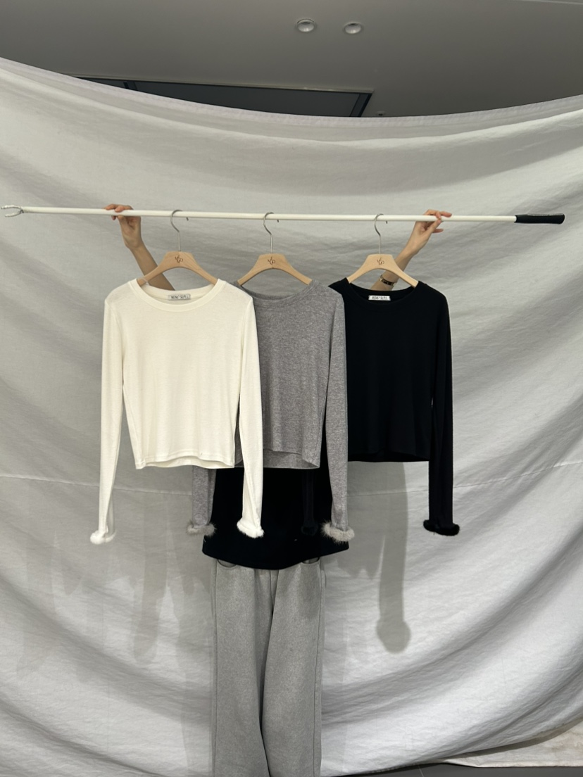 ME MO東大門㊣直郵女士新品人氣真品25秋冬推薦長袖T恤貂皮ME MO長袖T恤