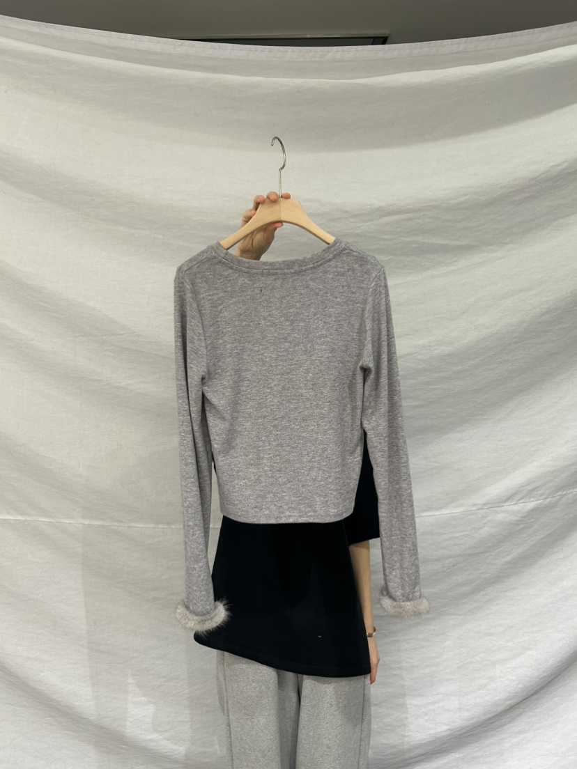 ME MO東大門㊣直郵女士新品人氣真品25秋冬推薦長袖T恤貂皮ME MO長袖T恤