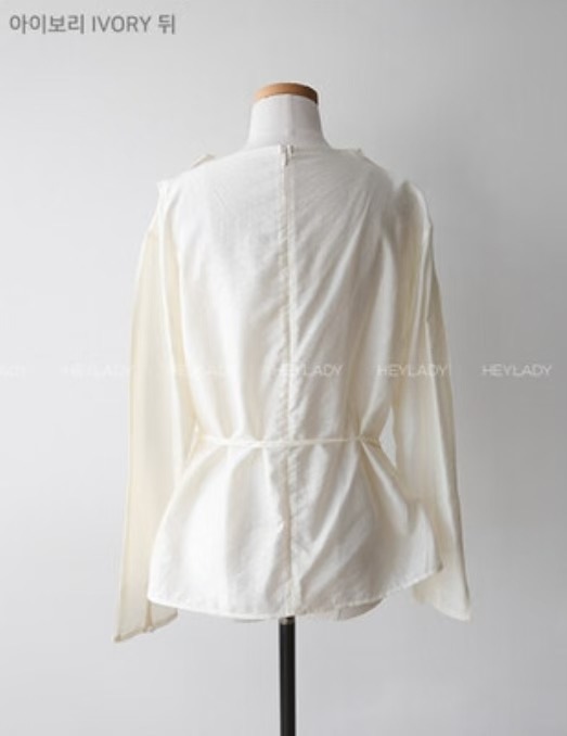 HARA東大門㊣實拍女士新品休閑25秋冬時尚襯衫蕾絲衫含腰繩HARA襯衫/蕾絲衫