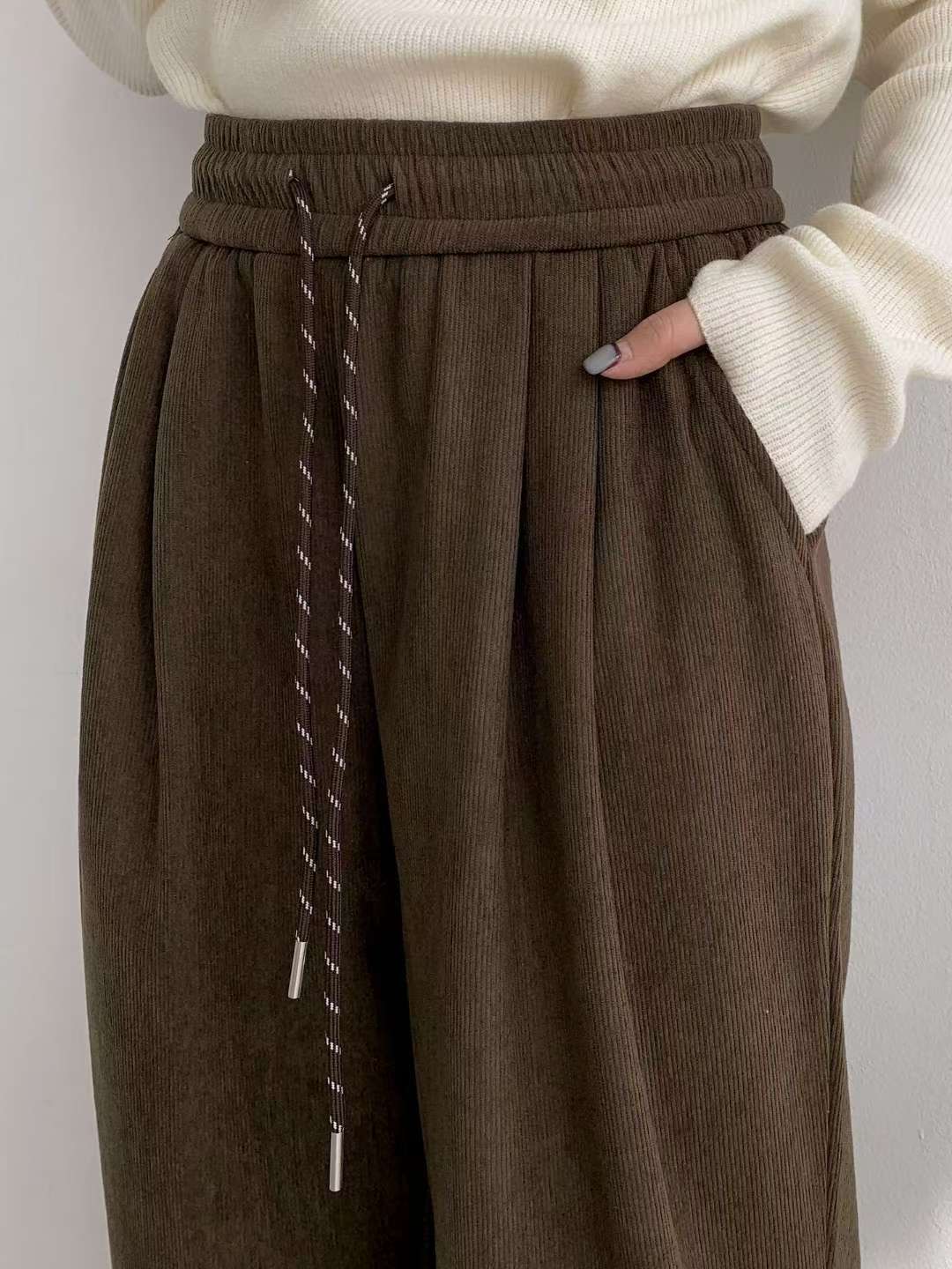 ANOTHERPLAN東大門㊣代購女裝新款25秋冬職業休閑褲燈芯絨保暖ANOTHERPLAN休閑褲