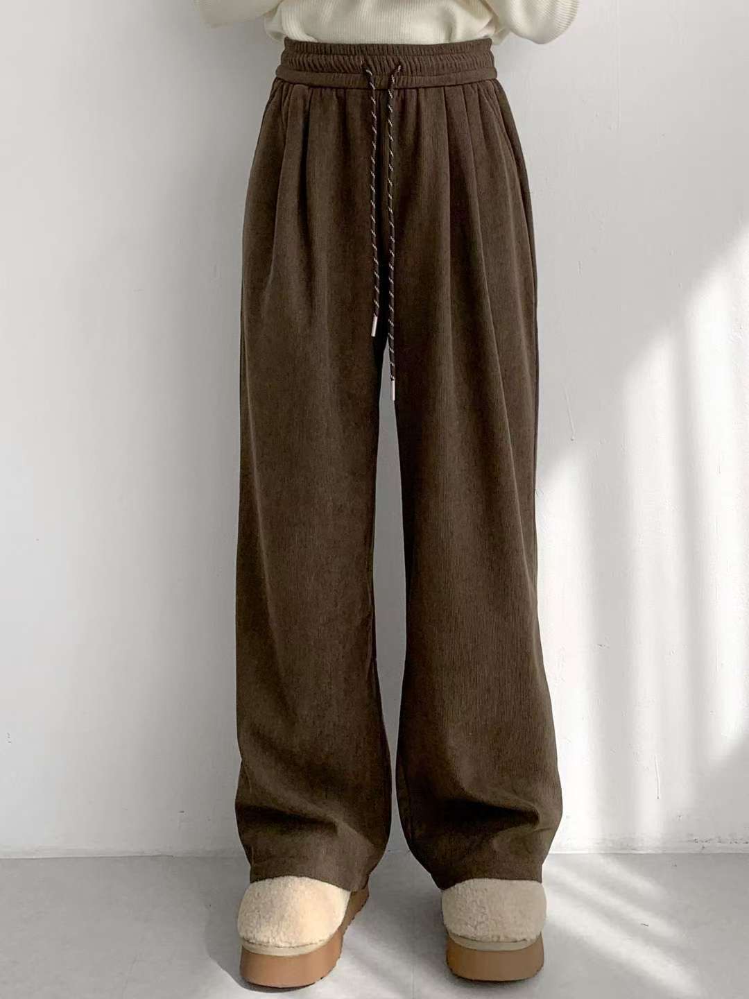 ANOTHERPLAN東大門㊣代購女裝新款25秋冬職業休閑褲燈芯絨保暖ANOTHERPLAN休閑褲圖色1