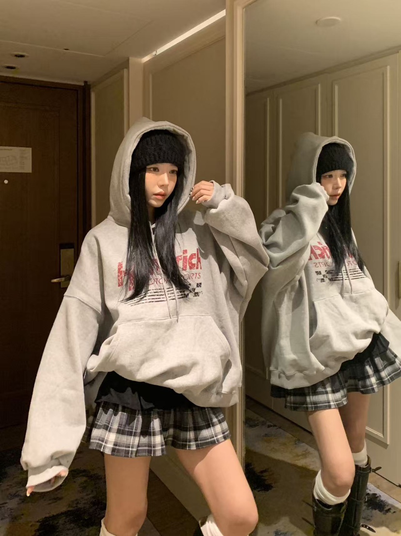 BADCALM韓國代購㊣女士新品職業熱賣休閑真品25秋冬T恤連帽衫BADCALMT恤