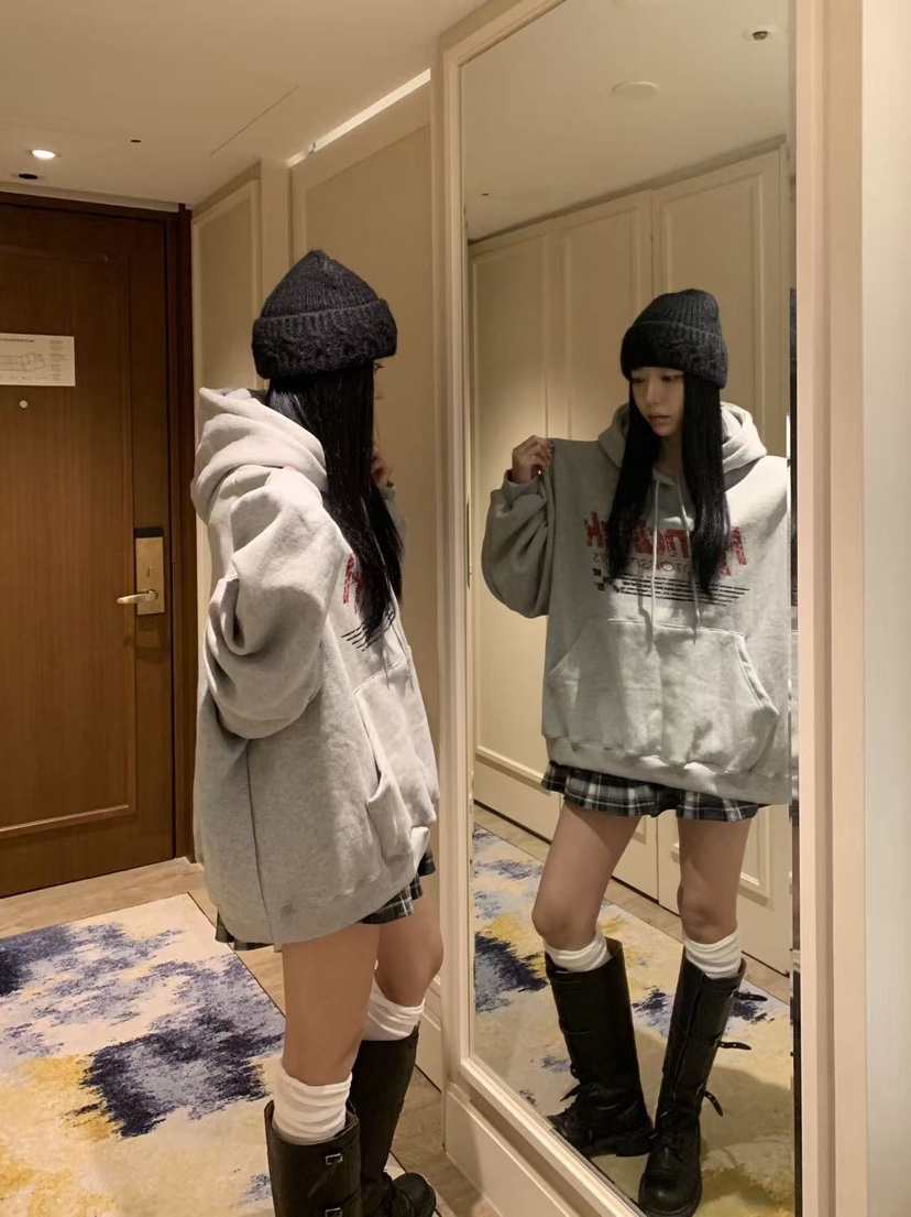 BADCALM韓國代購㊣女士新品職業熱賣休閑真品25秋冬T恤連帽衫BADCALMT恤