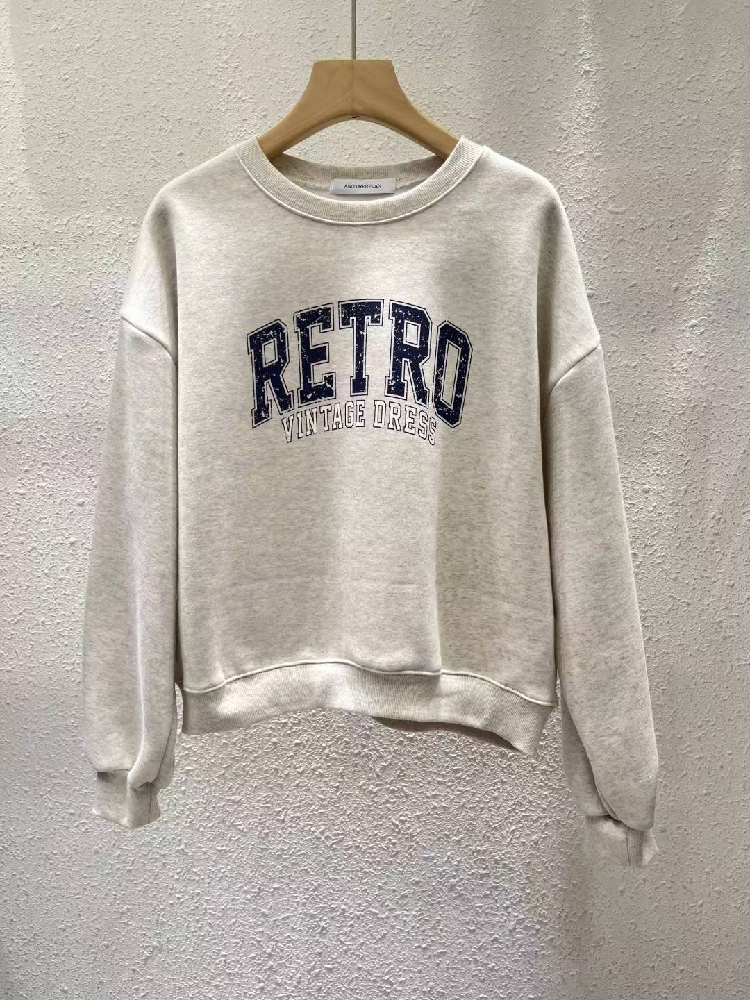 ANOTHERPLAN韓國代購㊣女士新款25秋冬休閑人氣衛衣羊毛復古ANOTHERPLAN衛衣圖色1