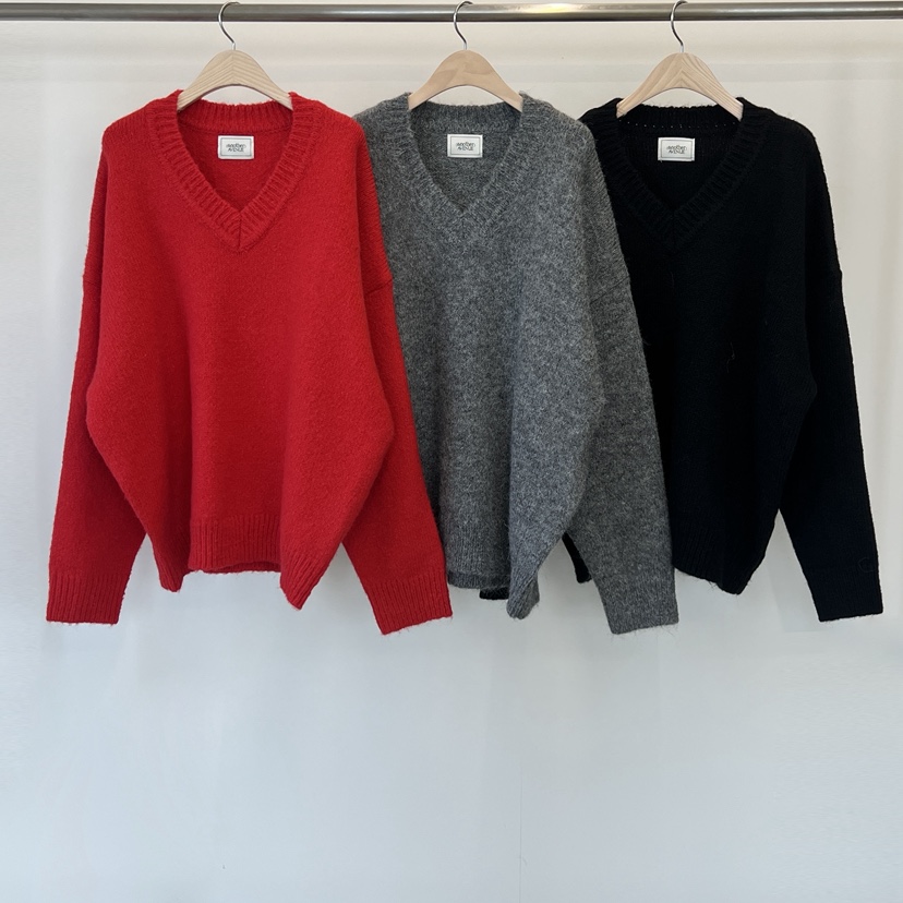 ANOTHER AVENUE東大門㊣代購女士新品25秋冬針織衫羊毛混紡V領ANOTHER AVENUE針織衫
