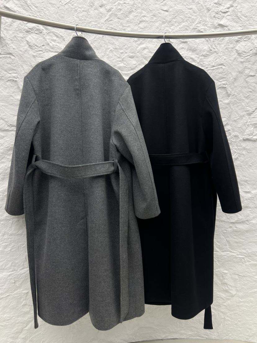 NOVUS東大門㊣實拍女士新款時尚休閑中長款大衣含腰帶羊毛羊絨NOVUS中長款大衣