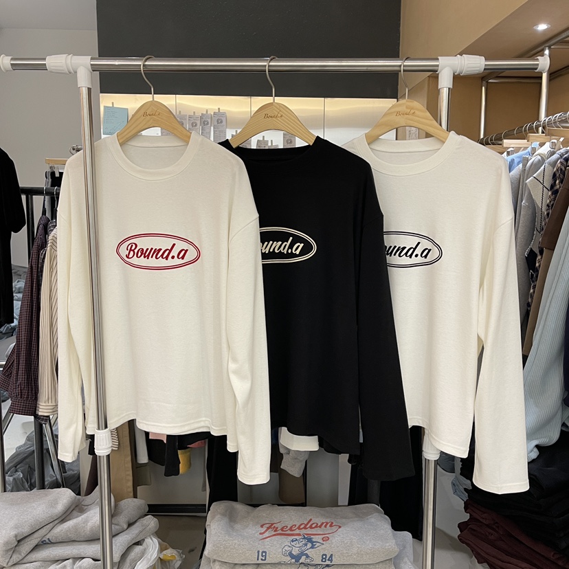 BOUND.A韓國代購㊣女士新款真品休閑25秋冬推薦職業長袖T恤BOUND.A長袖T恤