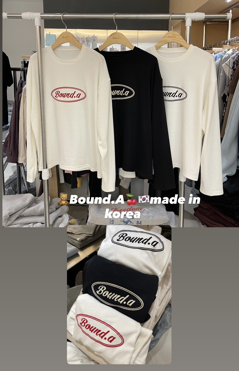 BOUND.A韓國代購㊣女士新款真品休閑25秋冬推薦職業長袖T恤BOUND.A長袖T恤