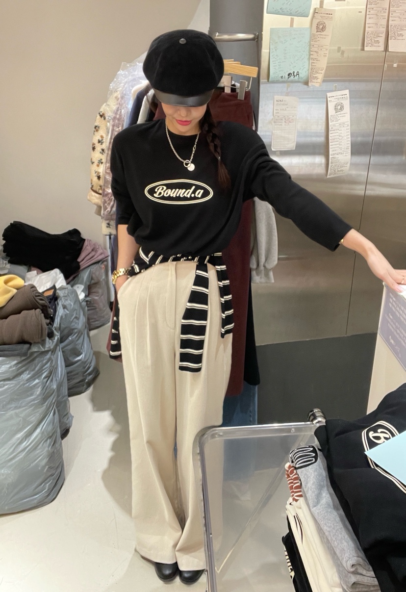 BOUND.A韓國代購㊣女士新款真品休閑25秋冬推薦職業長袖T恤BOUND.A長袖T恤