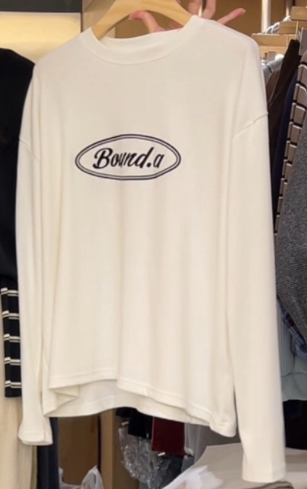 BOUND.A韓國代購㊣女士新款真品休閑25秋冬推薦職業長袖T恤BOUND.A長袖T恤圖色2