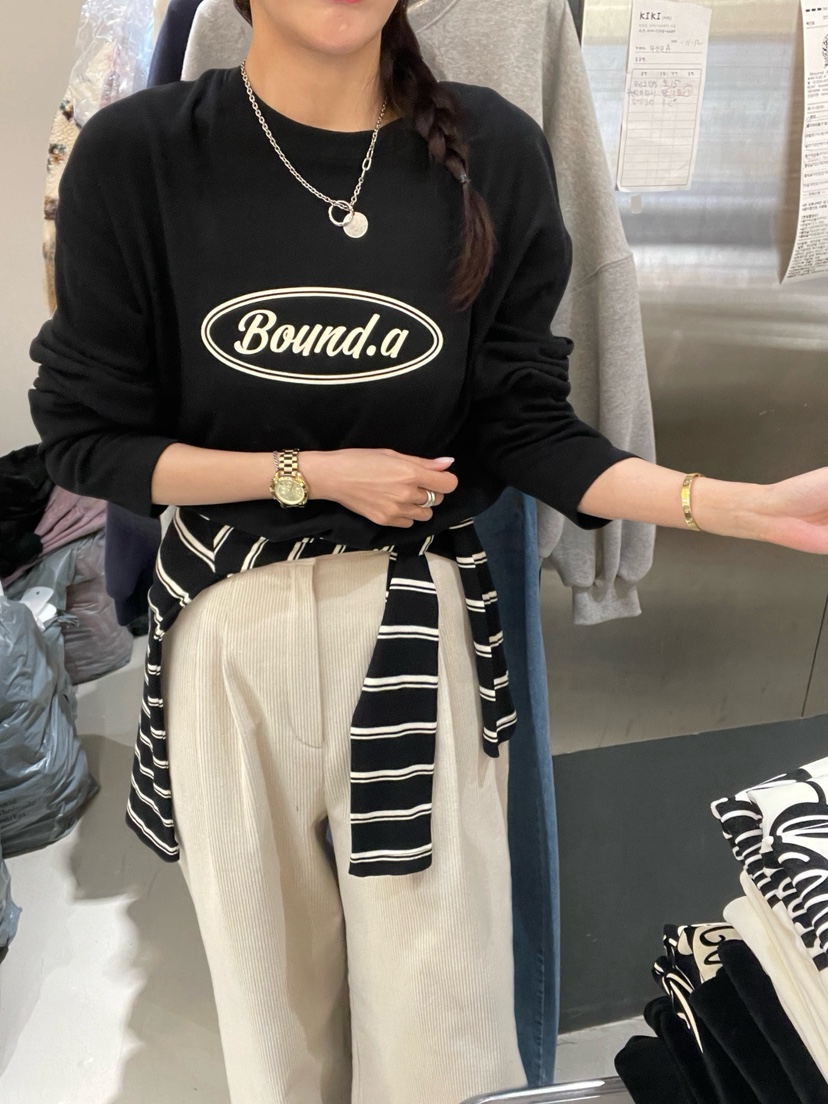 BOUND.A韓國代購㊣女士新款真品休閑25秋冬推薦職業長袖T恤BOUND.A長袖T恤圖色3