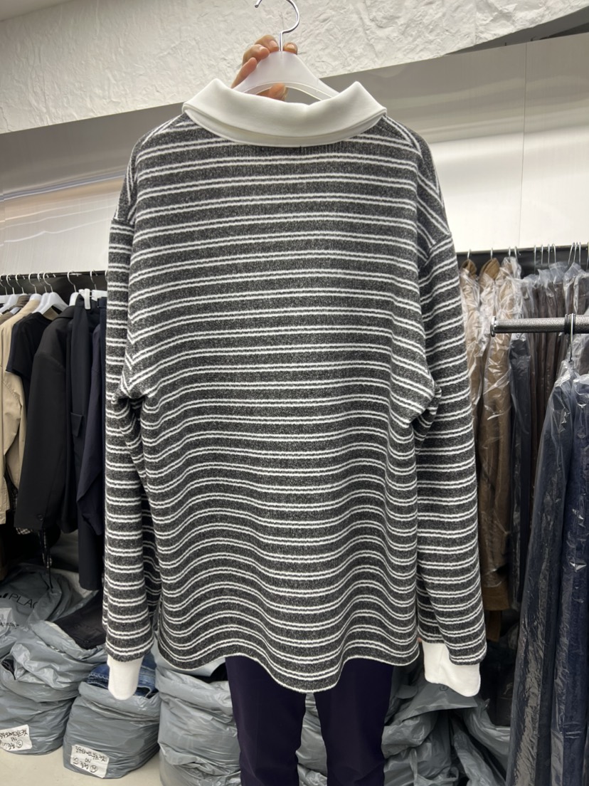 NOVUS東大門㊣代購女裝新款真品職業推薦時尚25秋冬長袖T恤條紋NOVUS長袖T恤