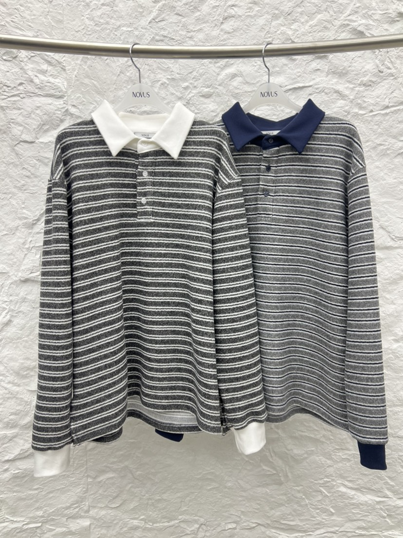 NOVUS東大門㊣代購女裝新款真品職業推薦時尚25秋冬長袖T恤條紋NOVUS長袖T恤