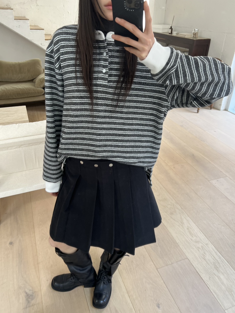 NOVUS東大門㊣代購女裝新款真品職業推薦時尚25秋冬長袖T恤條紋NOVUS長袖T恤