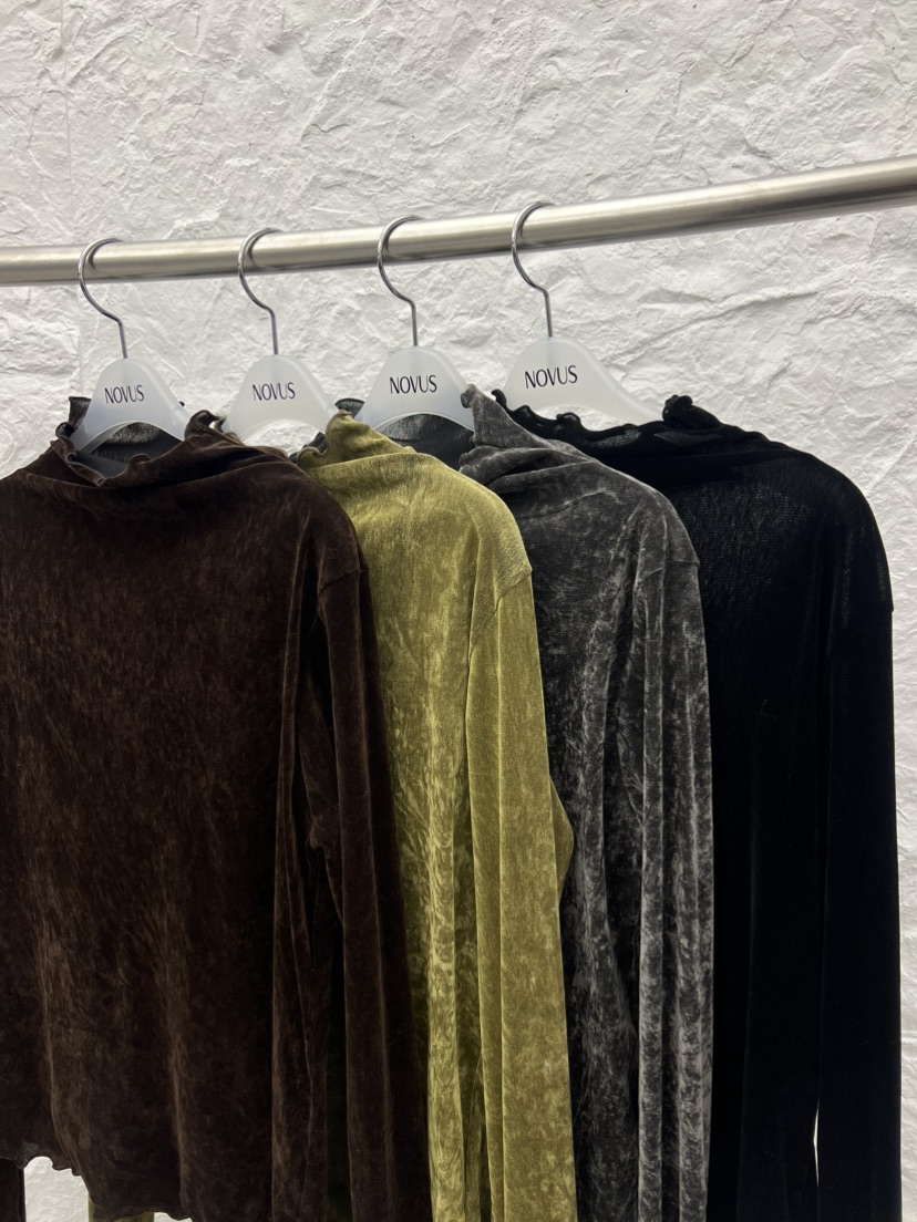 NOVUS東大門㊣直郵女裝新品休閑職業人氣推薦長袖T恤天鵝絨NOVUS長袖T恤