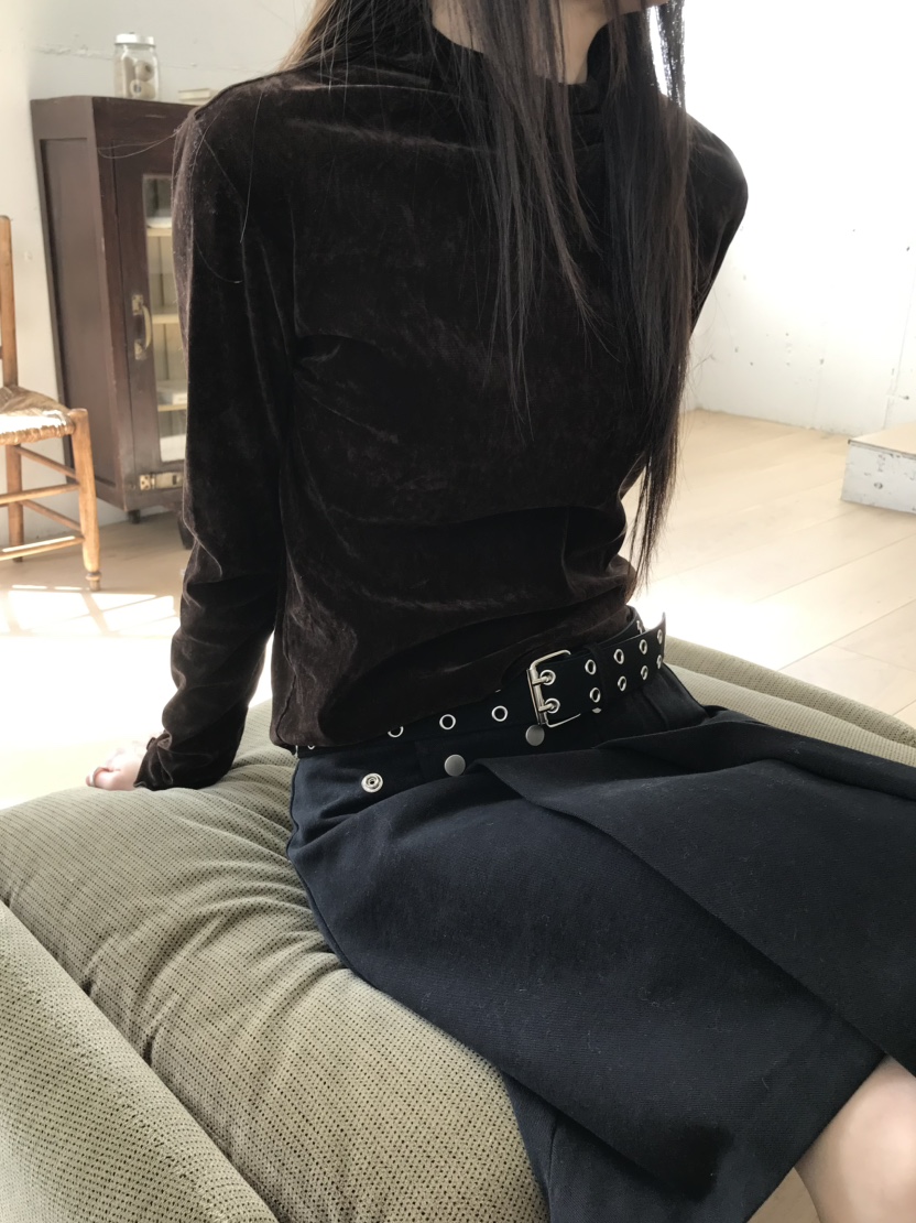 NOVUS東大門㊣直郵女裝新品休閑職業人氣推薦長袖T恤天鵝絨NOVUS長袖T恤