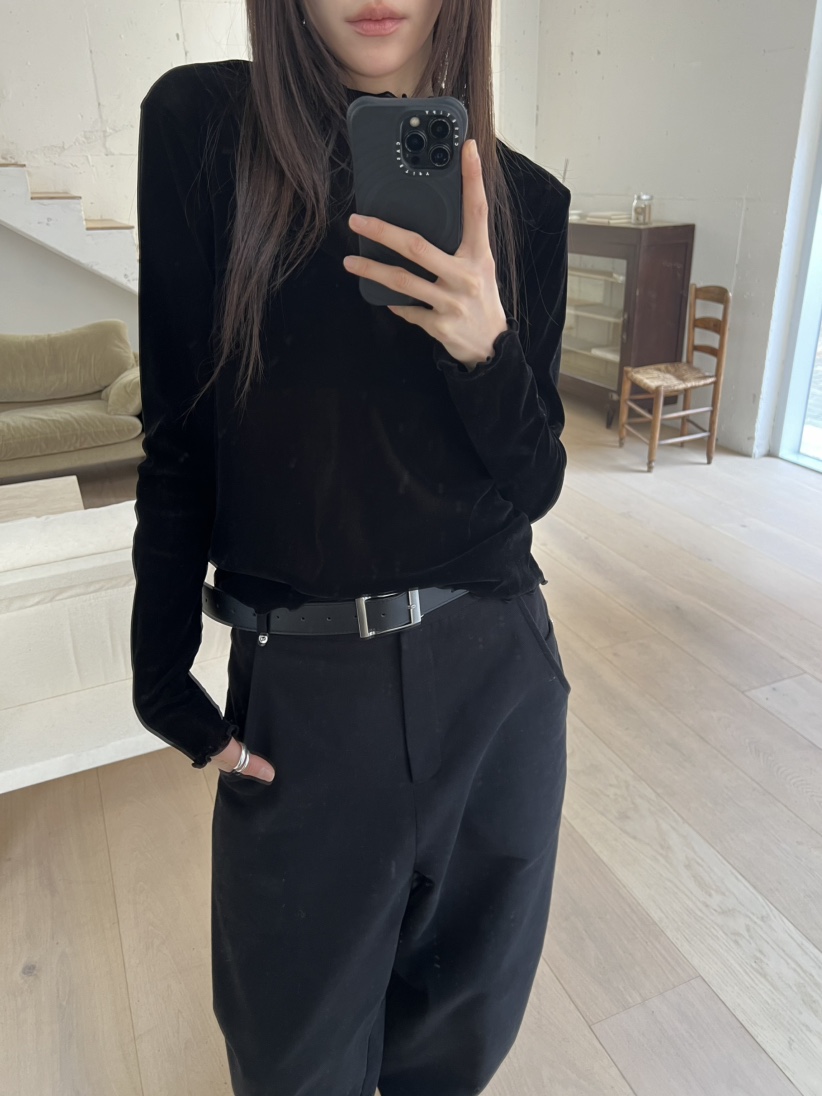 NOVUS東大門㊣直郵女裝新品休閑職業人氣推薦長袖T恤天鵝絨NOVUS長袖T恤