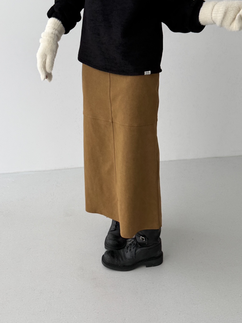 KARE/WEREPIECE韓國直郵㊣女裝新品職業推薦休閑長裙絨面革KARE/WEREPIECE長裙