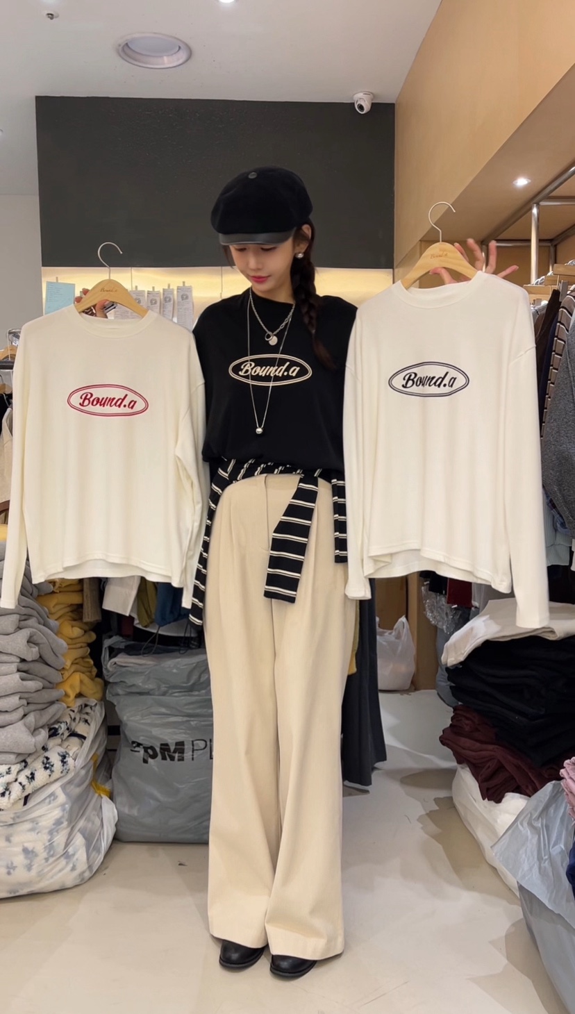 BOUND.A東大門㊣實拍女裝新品推薦熱賣25秋冬休閑褲褶裥絎縫BOUND.A休閑褲