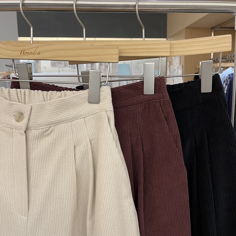 BOUND.A東大門㊣實拍女裝新品推薦熱賣25秋冬休閑褲褶裥絎縫BOUND.A休閑褲