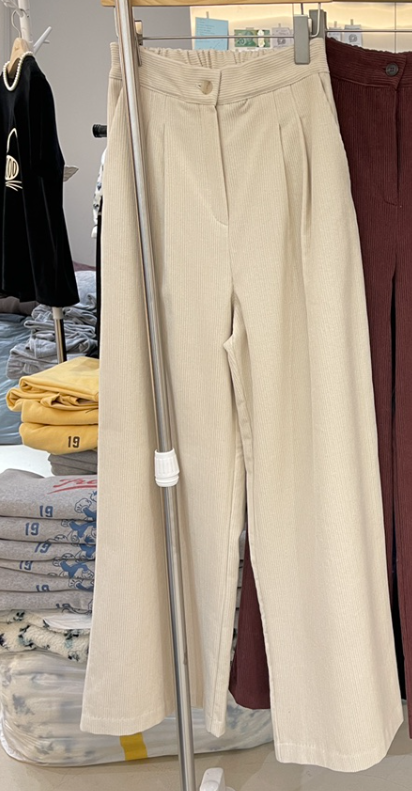 BOUND.A東大門㊣實拍女裝新品推薦熱賣25秋冬休閑褲褶裥絎縫BOUND.A休閑褲圖色1