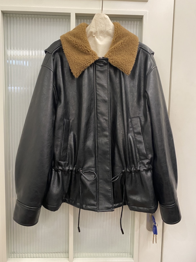 JADEMARKET韓國直郵㊣女裝新款時尚熱賣推薦25秋冬職業皮衣JADE MARKET皮衣圖色1