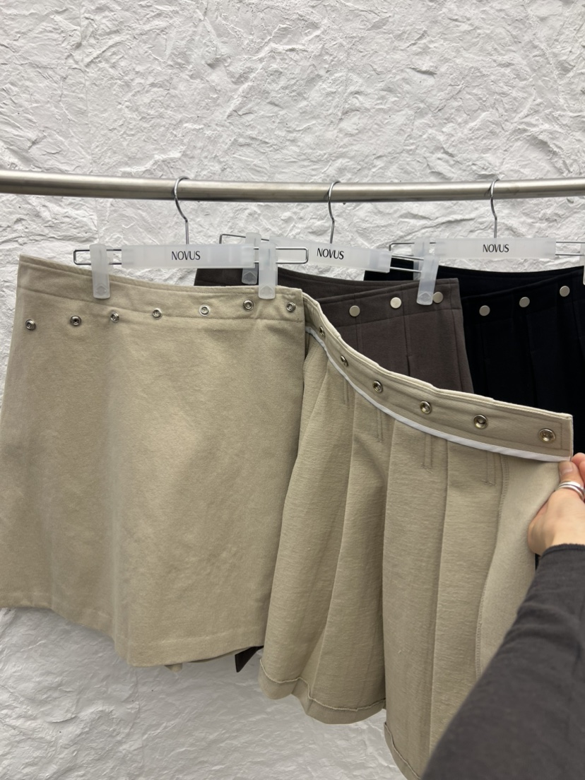 NOVUS東大門㊣直郵女士新品真品休閑半身裙中短裙裹身裙褶裥NOVUS半身裙/中短裙