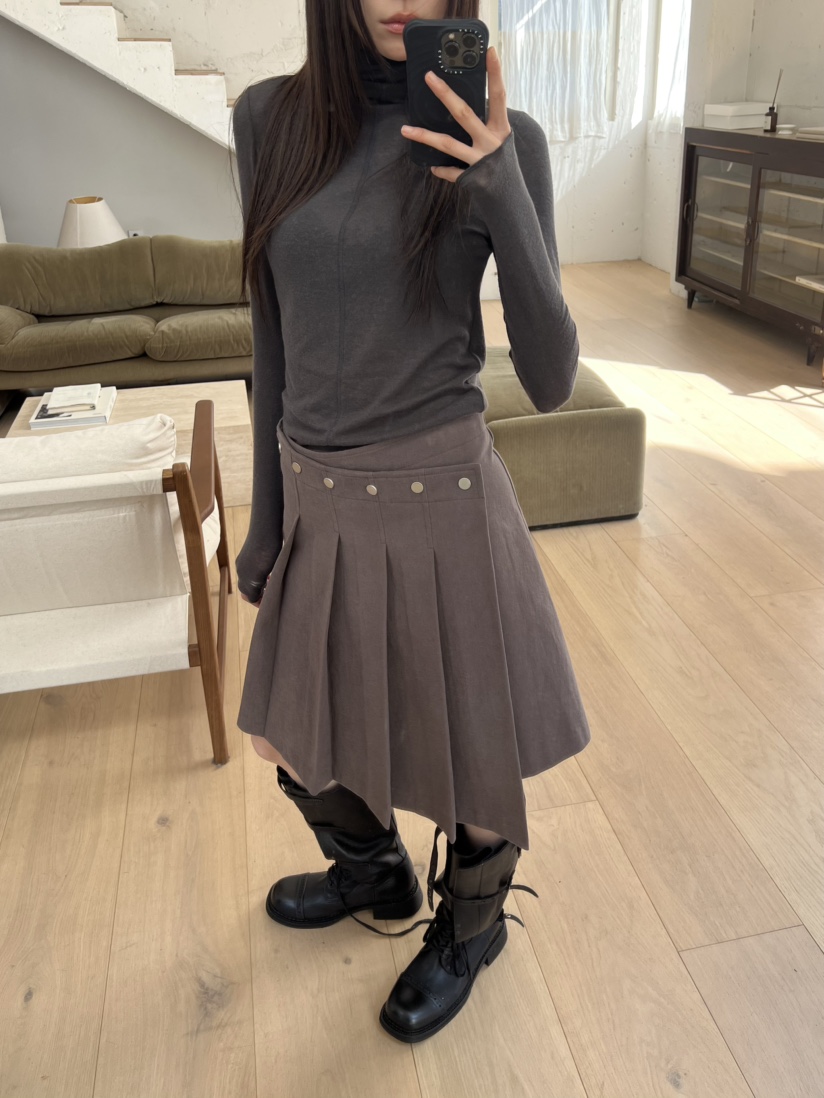 NOVUS東大門㊣直郵女士新品真品休閑半身裙中短裙裹身裙褶裥NOVUS半身裙/中短裙