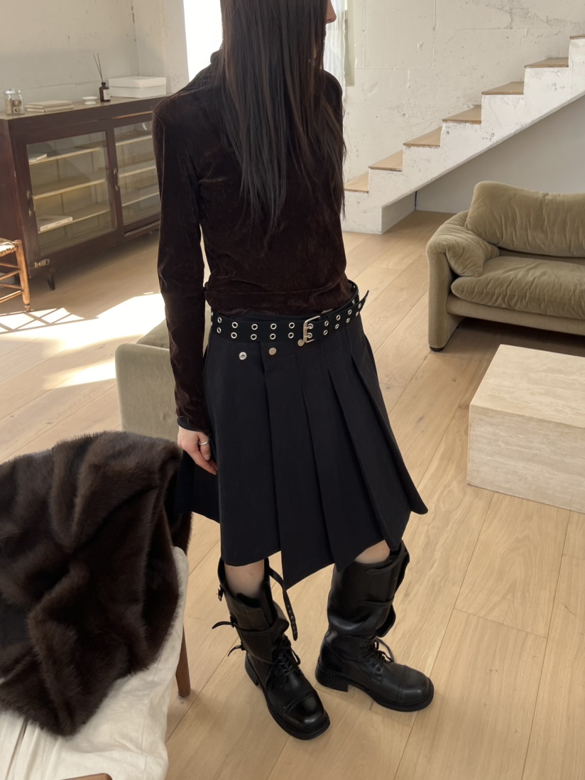 NOVUS東大門㊣直郵女士新品真品休閑半身裙中短裙裹身裙褶裥NOVUS半身裙/中短裙