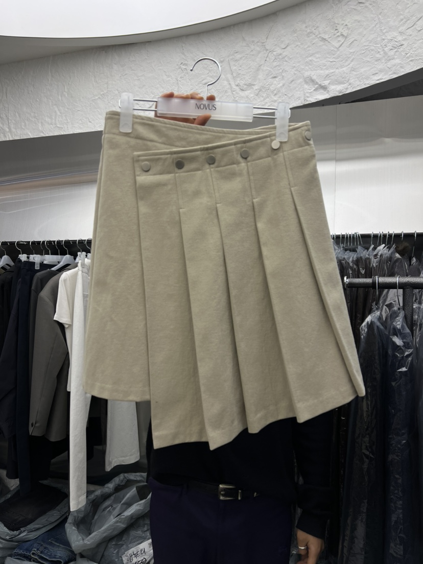 NOVUS東大門㊣直郵女士新品真品休閑半身裙中短裙裹身裙褶裥NOVUS半身裙/中短裙圖色1