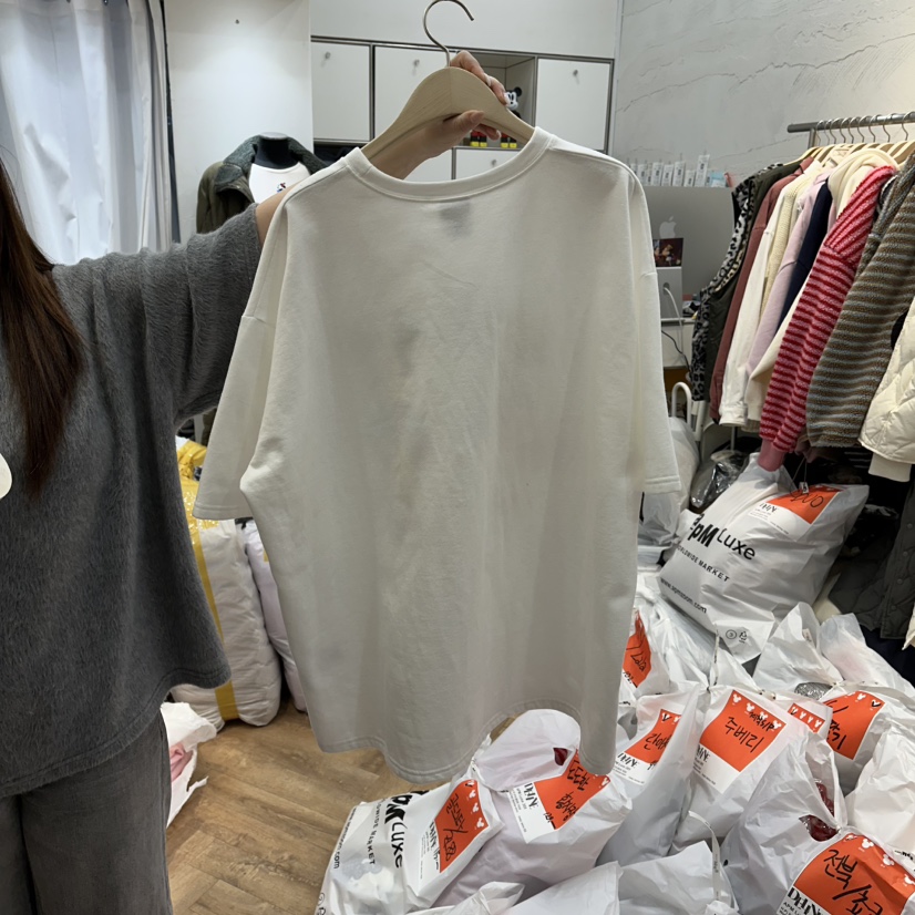 DE LINE東大門㊣實拍女裝新款25秋冬休閑時尚職業人氣T恤加絨DE LINET恤